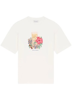 drôle de monsieur camiseta hombre t-shirt hibiscus club - kts300co002ow off white