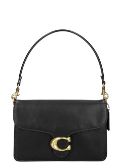coach crossbody mujer soft grain leather chain tabby shoulder bag with chain - cy919 b4 black