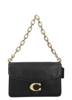 coach crossbody mujer soft grain leather chain tabby shoulder bag with chain - cy919 b4 black