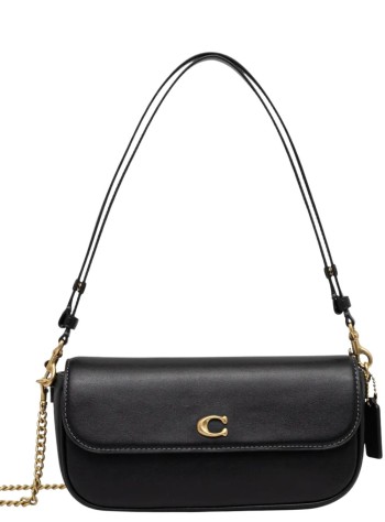 coach crossbody mujer refined calf leather brook flap chain bag - can90 b4 black
