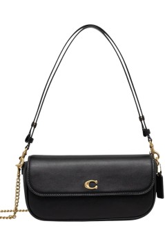 coach crossbody mujer refined calf leather brook flap chain bag - can90 b4 black