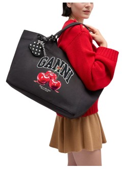 ganni handbag mujer medium trapeze shopper cherry printed - b2110038 252