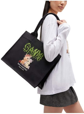 ganni handbag womanlarge easy shopper pony printed - b2110043 252 2