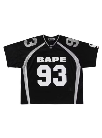 bape t-shirt manline camo jacquard relaxed fit football jersey m - 1l80109312 black