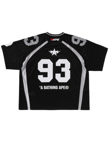 bape t-shirt manline camo jacquard relaxed fit football jersey m - 1l80109312 black 2