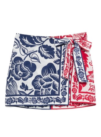 farm rio pareo womancashew and birds mini skirt - 344784 26021