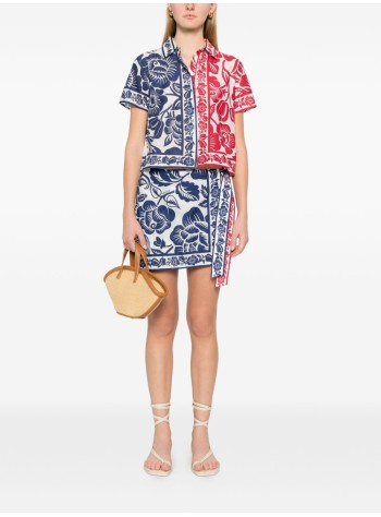farm rio pareo womancashew and birds mini skirt - 344784 26021 2