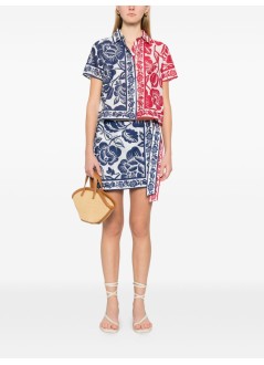 farm rio pareo womancashew and birds mini skirt - 344784 26021