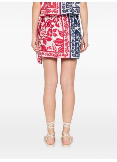 farm rio pareo womancashew and birds mini skirt - 344784 26021