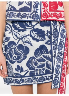 farm rio pareo womancashew and birds mini skirt - 344784 26021