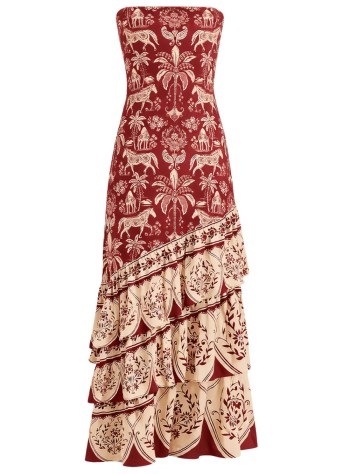 farm rio dress womanharas dark red sleeveless maxi dress - 344126 26058