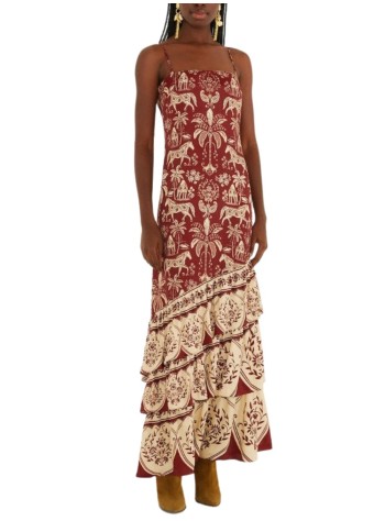 farm rio dress womanharas dark red sleeveless maxi dress - 344126 26058 2