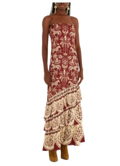 farm rio dress womanharas dark red sleeveless maxi dress - 344126 26058