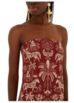 farm rio dress womanharas dark red sleeveless maxi dress - 344126 26058