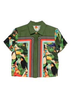 farm rio camiseria mujer bird leaves shirt - 344737 26015