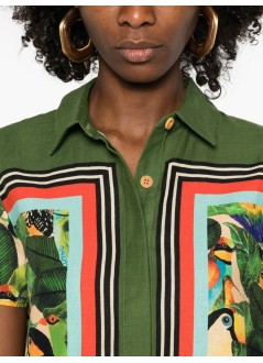 farm rio camiseria mujer bird leaves shirt - 344737 26015