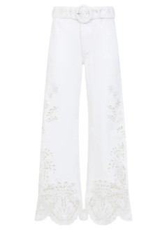 farm rio pant  womanboho beauty richielieu white pants - 349731 l0025