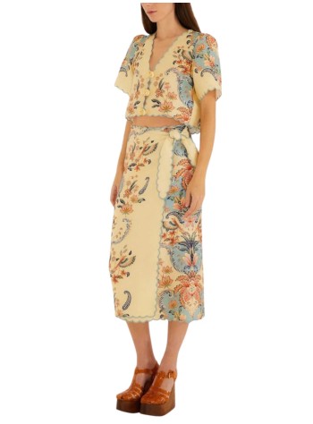 farm rio falda mujer boho beauty butter midi skirt - 348847 26016 2