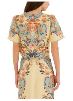 farm rio top mujer boho beauty butter short sleeve top - 348846 26016