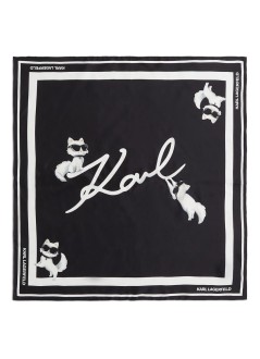 karl lagerfeld neckwear womanikon signature silk scarf - b1w33083 999