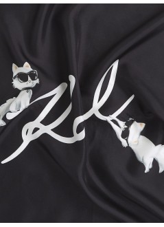 karl lagerfeld neckwear womanikon signature silk scarf - b1w33083 999