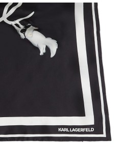 karl lagerfeld neckwear womanikon signature silk scarf - b1w33083 999