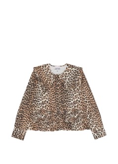 ganni blusa mujer printed stretch cotton shirt w. frills - a1040119 859
