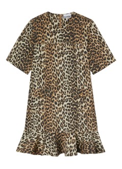 ganni dress womanprinted stretch cotton mini dress w. frill - a1030249 859