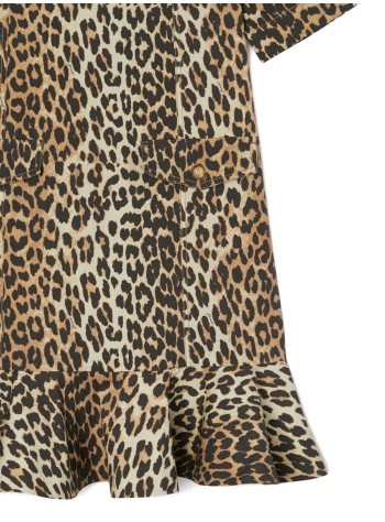 ganni dress womanprinted stretch cotton mini dress w. frill - a1030249 859 2