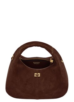 ganni handbag womanhobo mini recycled suede pelinova - b2070016 979