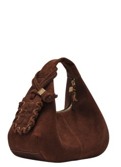 ganni handbag womanhobo mini recycled suede pelinova - b2070016 979