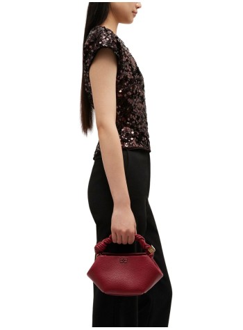 ganni crossbody mujer bou mini grained - b2100146 09f 2