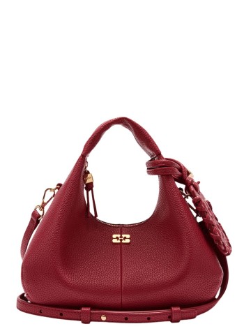 ganni handbag womanhobo mini grained - b2070141 09f