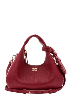 ganni handbag womanhobo mini grained - b2070141 09f