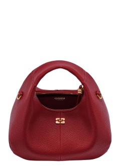 ganni handbag womanhobo mini grained - b2070141 09f