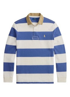 polo ralph lauren polo manknit-rugby-pullover - 710p05317002 old royal trophy cream