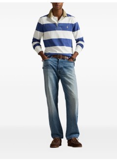 polo ralph lauren polo manknit-rugby-pullover - 710p05317002 old royal trophy cream