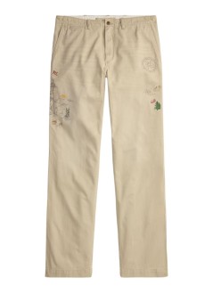 polo ralph lauren pant  manwoven-pants - 710p02695001 classic khaki w emb and print