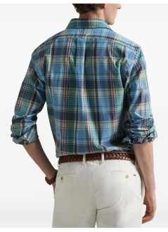polo ralph lauren camiseria hombre cubdppcs-long sleeve-sport shirt - 710p06020007 7065a blue brown multi