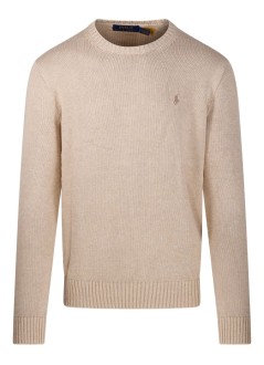 polo ralph lauren knitwear manlscnpp7gg-long sleeve-sweater - 710810846042 dune melange