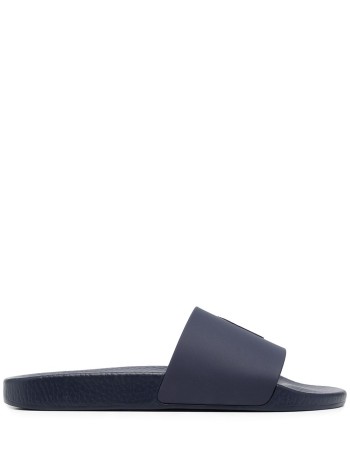 polo ralph lauren beach manpolo slide-sandals-slide - 809852071002 navy red pp