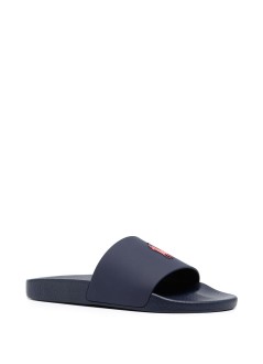 polo ralph lauren beach manpolo slide-sandals-slide - 809852071002 navy red pp