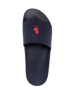 polo ralph lauren beach manpolo slide-sandals-slide - 809852071002 navy red pp