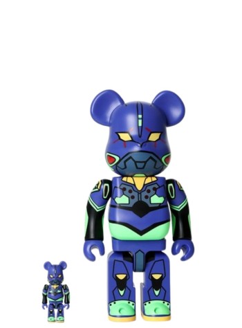 bearbrick decoracion unisexbearbrick 100% 400% evangelion eva-01 new paint - med1097 mu