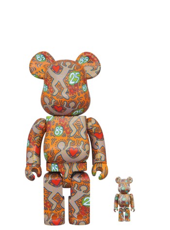 bearbrick decoracion unisexbearbrick 100% 400% keith haring bwwt 3 - med2333 mu