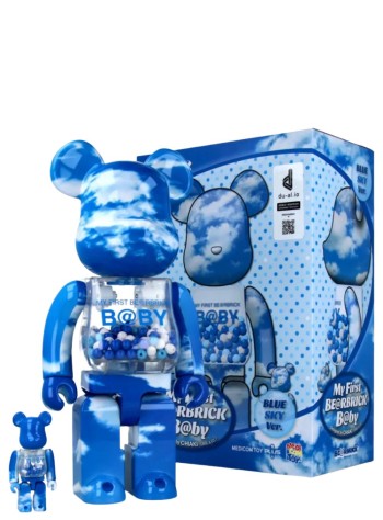bearbrick decoracion unisexbearbrick 100% 400% my first bearbrick baby blue sky - med2505 mu 2