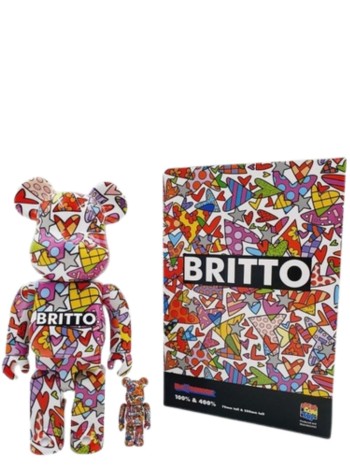 bearbrick decoracion unisexbearbrick 100% 400% romero britto heart - med2282 mu 2