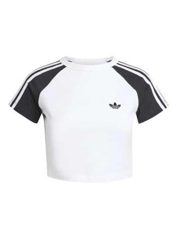 adidas originals top womansst baby tee - kd3795 white black white