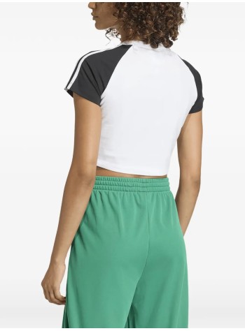 adidas originals top womansst baby tee - kd3795 white black white 2