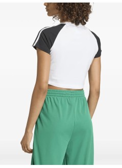 adidas originals top mujer sst baby tee - kd3795 white black white